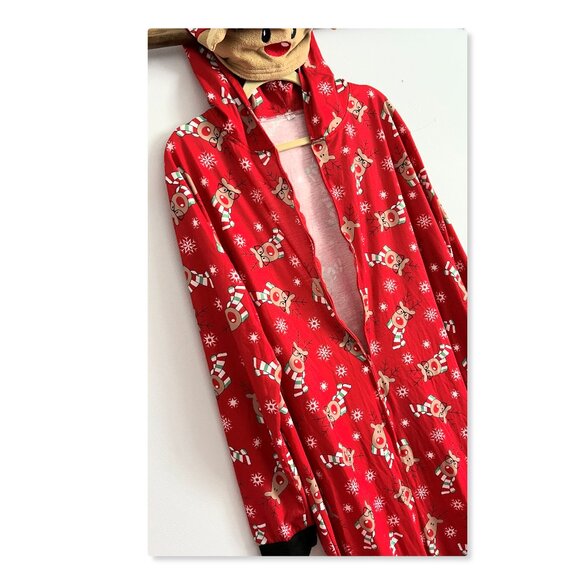 Matching Family Pajamas Reindeer Antler Zipper Onesie RED SZ 2XL / DAD - Picture 4 of 9